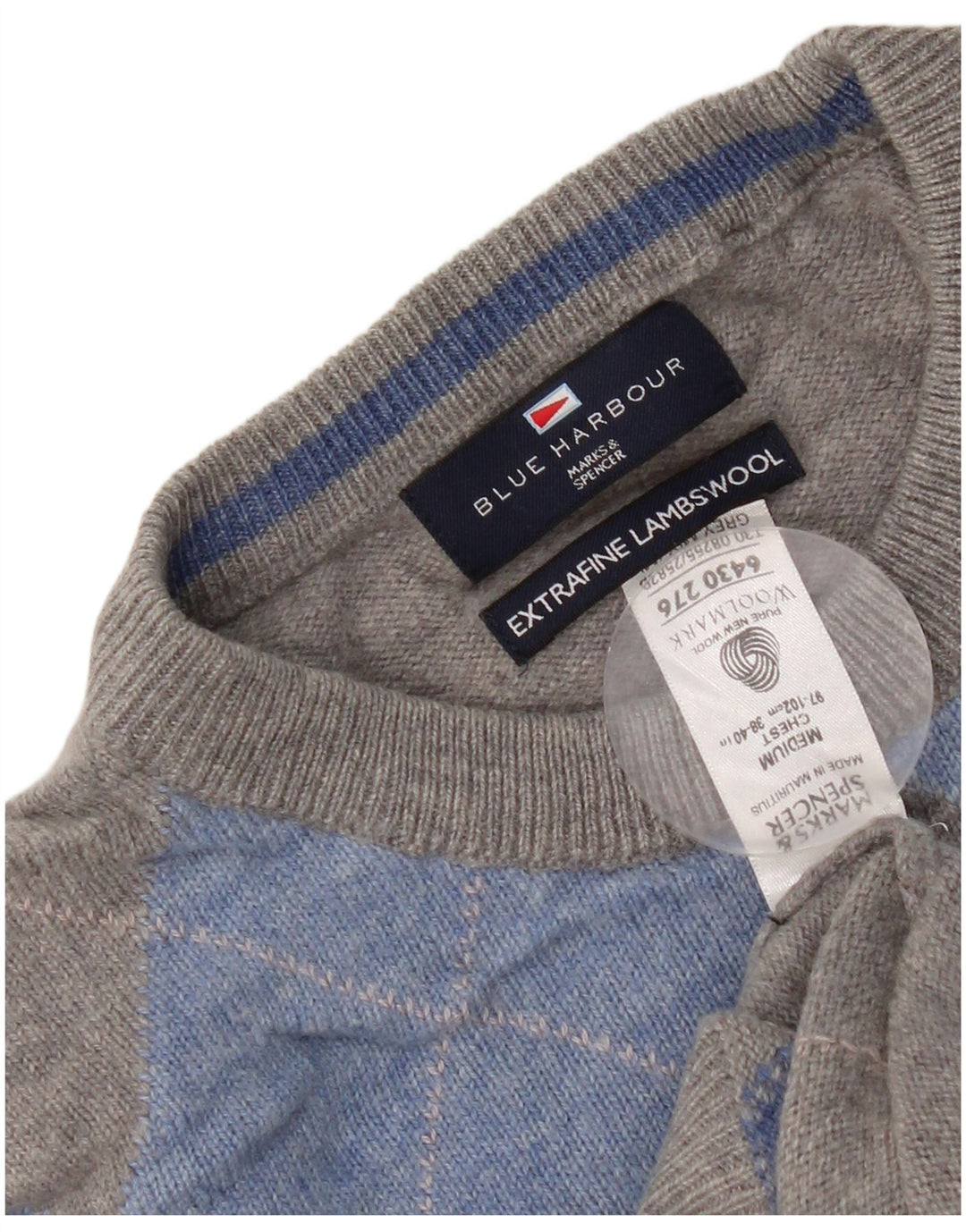 Marks & Spencer Suéter tipo jersey con cuello redondo para hombre UK 38/40 Gris medio