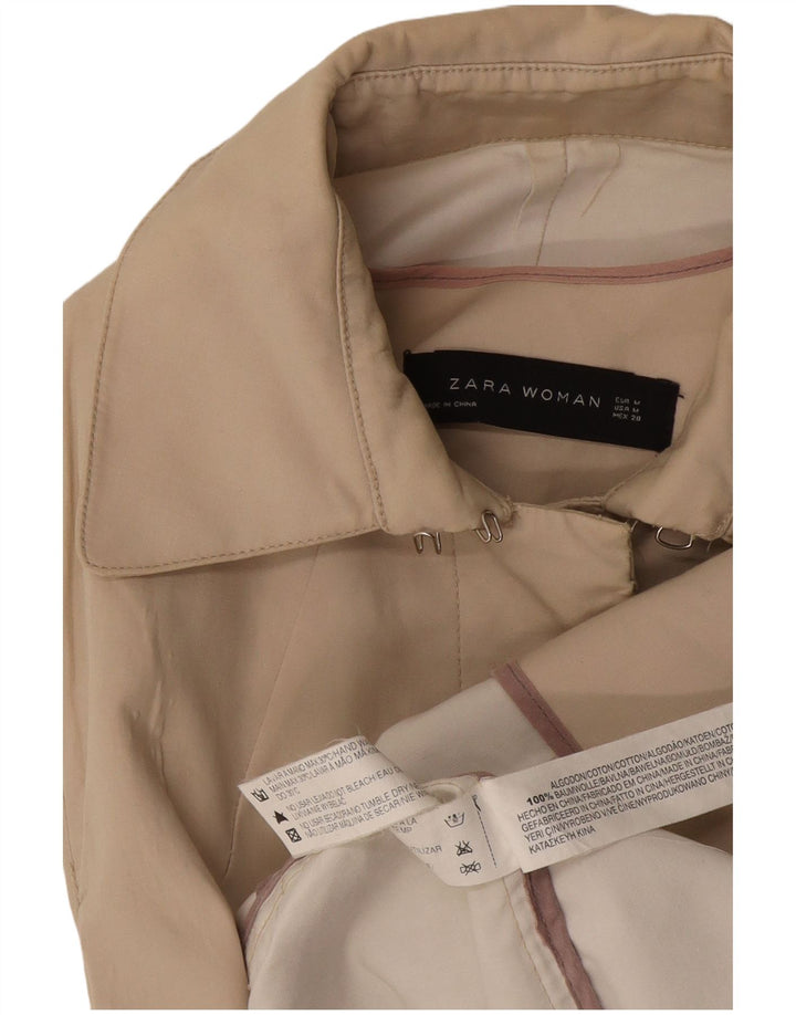 Zara Mujer Gabardina UK 42 Algodón Beige Medio