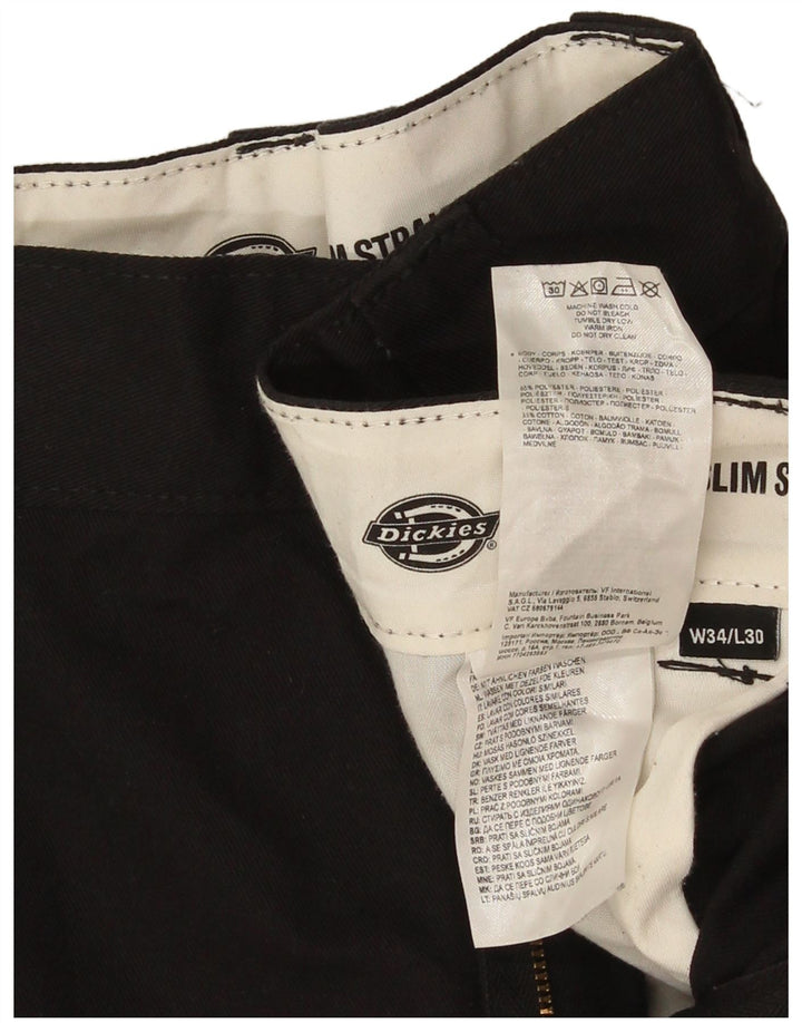 Dickies Pantalón chino recto y ajustado para hombre W34 L30 Poliéster negro