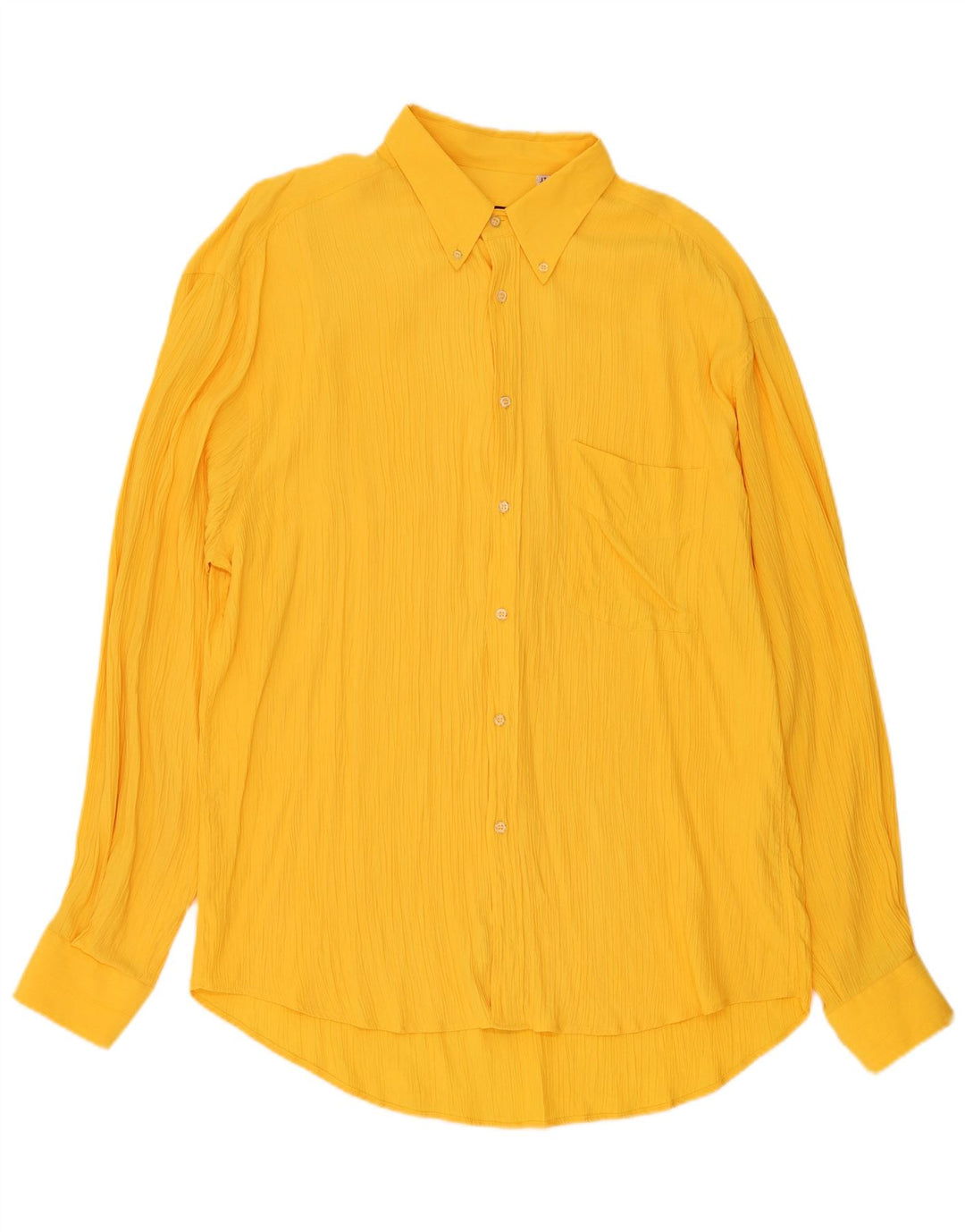 Camisa Vintage Hombre Talla 17 43 XL Viscosa Amarilla