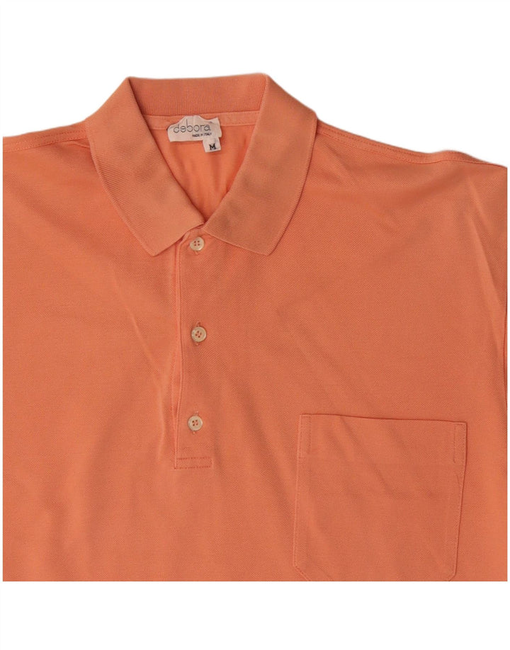 VINTAGE Mens Polo Shirt Medium Orange Cotton