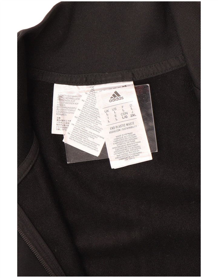 Adidas Hombre Chándal Top Chaqueta Grande Negro Poliéster Deportes