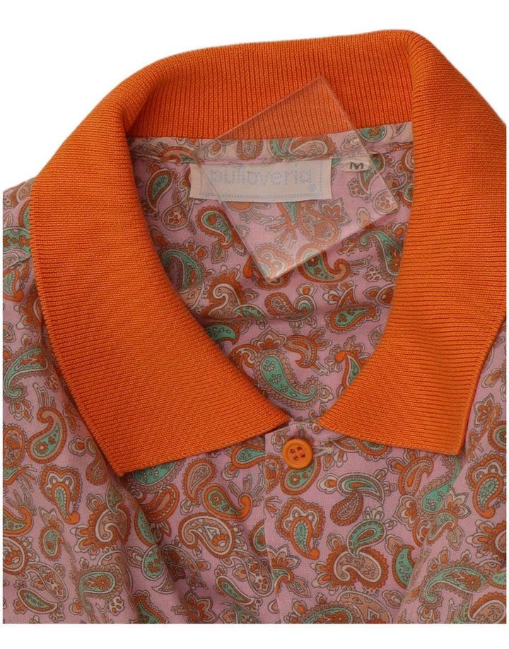 PULLOVERIA Camisa de manga corta para hombre rosa medio Paisley Retro