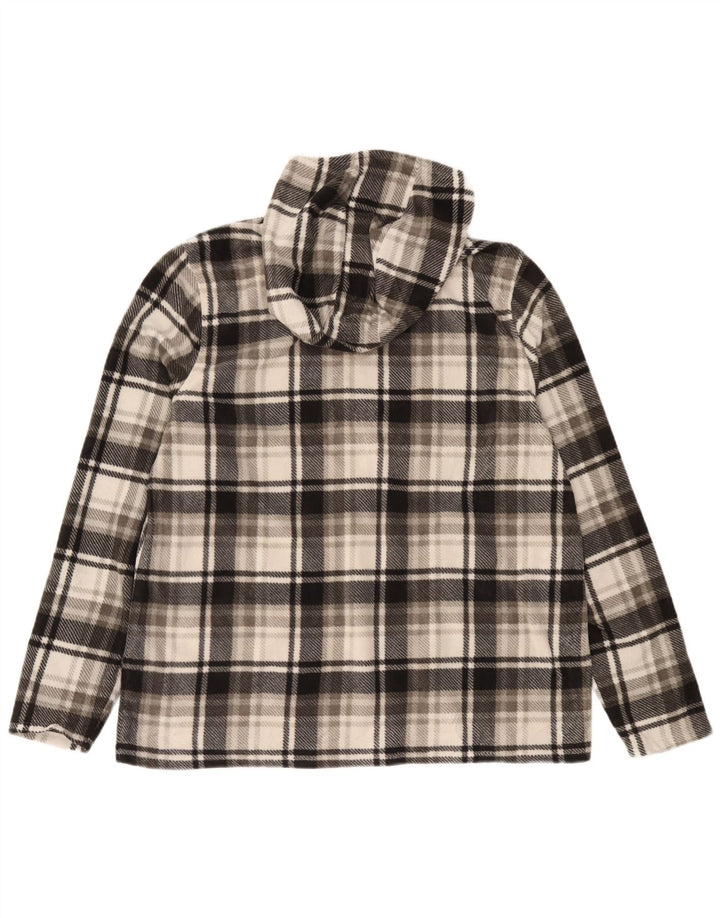 O'Neill Jersey de forro polar con capucha y cuello con cremallera para hombre, 2XL, poliéster a cuadros gris