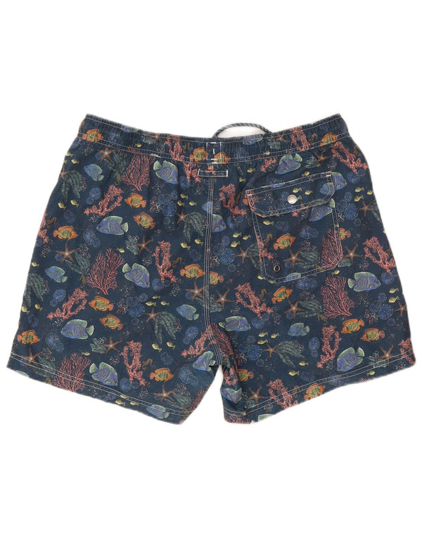 John Lewis - Bañador para hombre con estampado abstracto, talla grande, poliéster, color azul marino