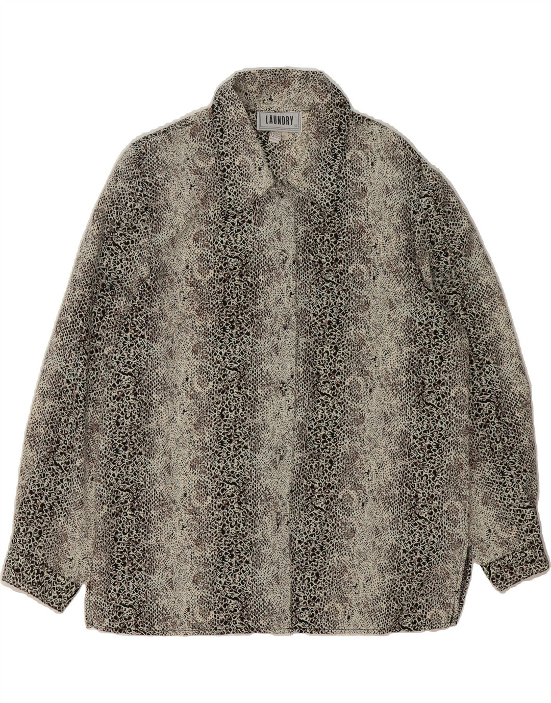 LAUNDRY Womens Shirt Blouse UK 12 Medium Grey Animal Print Vintage LAUNDRY and Second-Hand LAUNDRY from Messina Hembry 