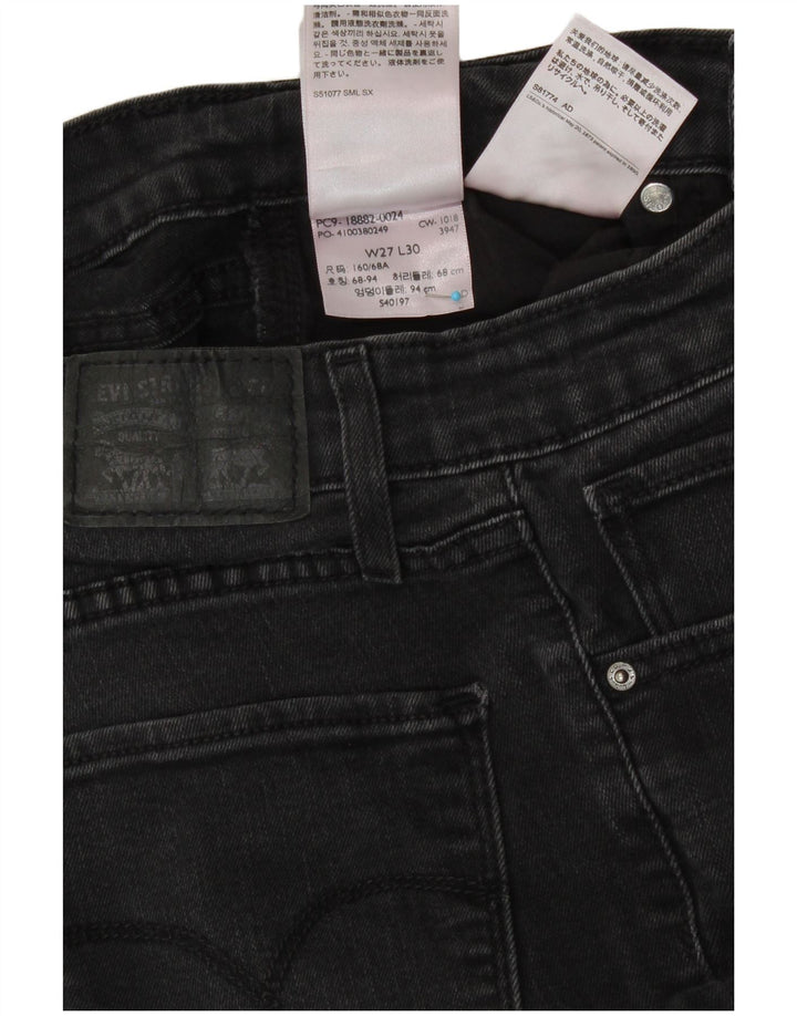 LEVI'S Jeans ajustados de talle alto 721 para mujer W27 L30 Algodón gris