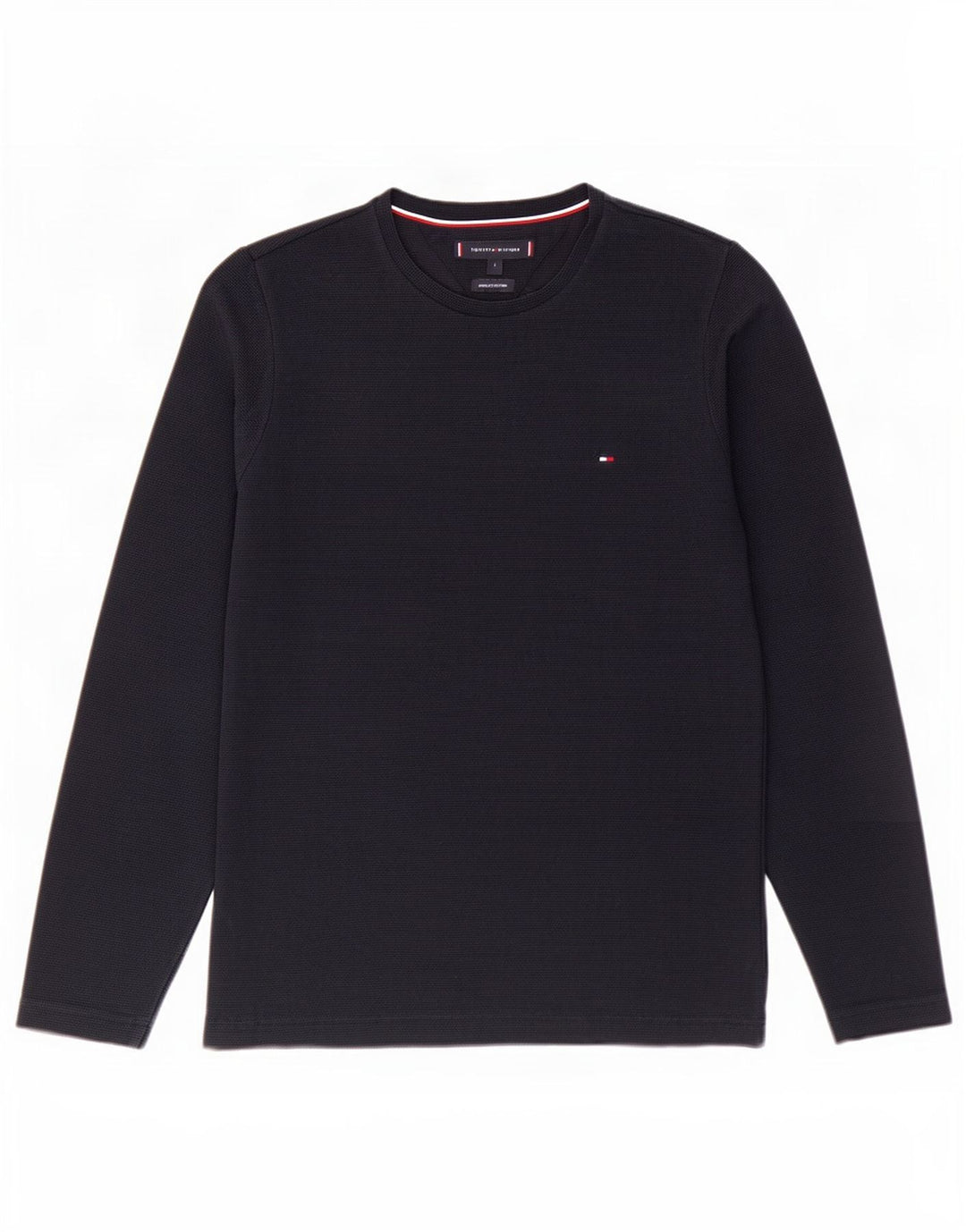 Tommy Hilfiger - Camiseta de manga larga para hombre, talla pequeña, algodón azul marino