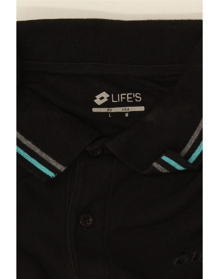 Lotto Life's Polo para Hombre, Mediano, Negro