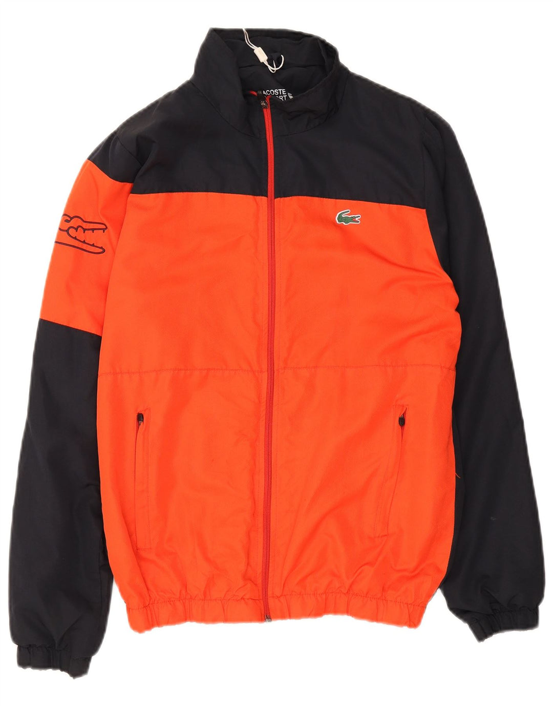 Lacoste Chaqueta superior de chándal con gráfico para hombre Talla 4 Mediana Bloque de color negro