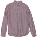 SUPERDRY Hombre Camisa Grande Algodón A Rayas Púrpura