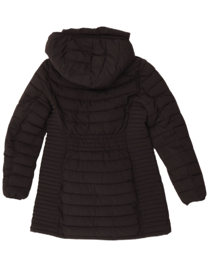 Dkny Abrigo acolchado con capucha para mujer UK 40 Mediano Poliéster negro