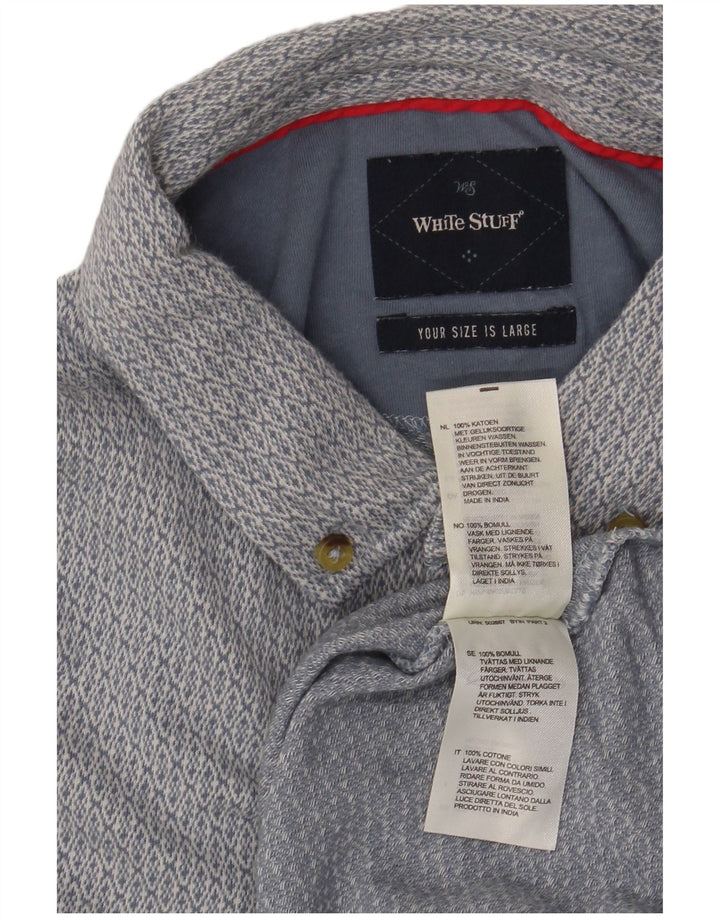 Polo de hombre de White Stuff en algodón Ikat azul grande