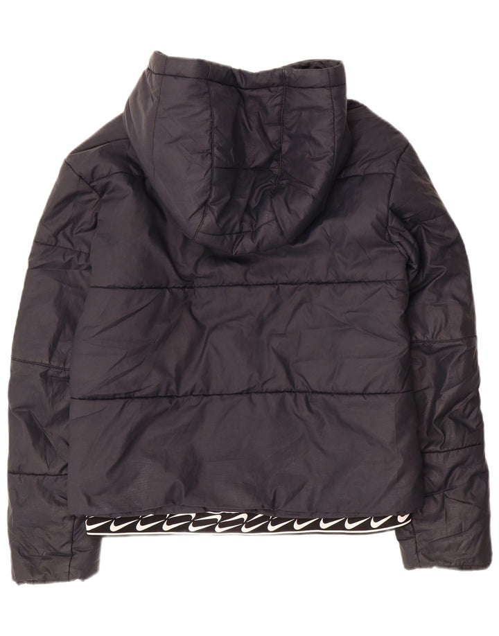 Nike Chaqueta acolchada con capucha para mujer UK 10 Small Poliéster negro