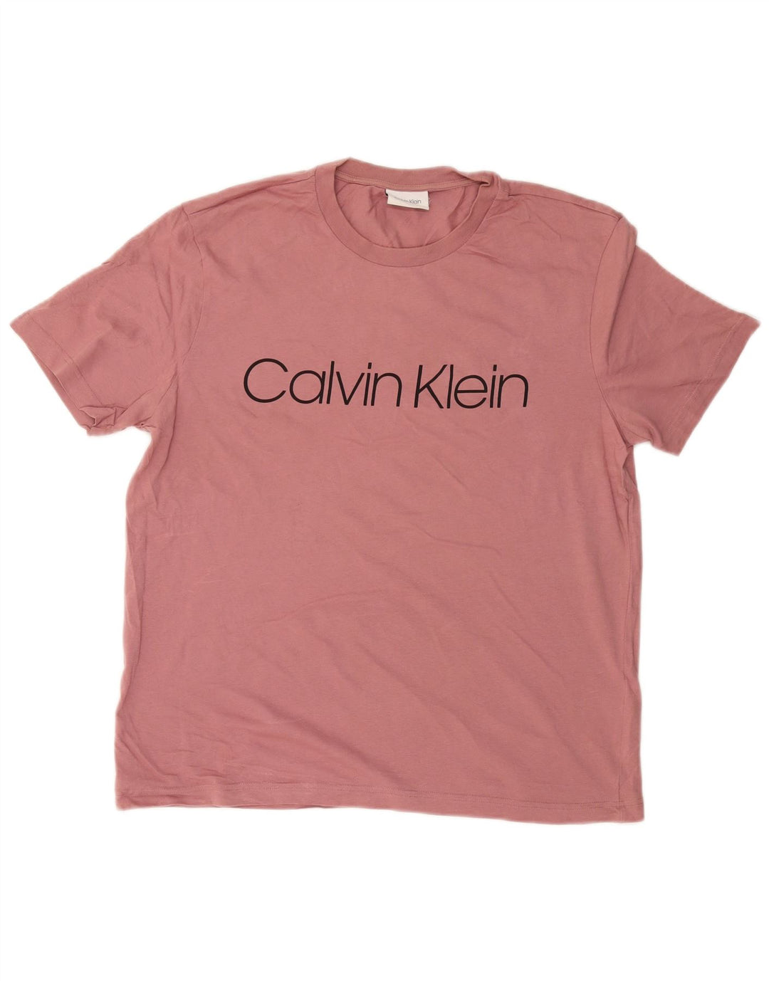 CALVIN KLEIN Camiseta gráfica para mujer Top UK 40 XL Algodón rosa