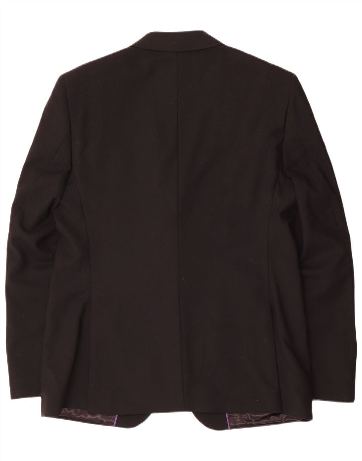 Marks & Spencer Chaqueta tipo blazer con 2 botones y ajuste a medida para hombre, talla 42, color negro