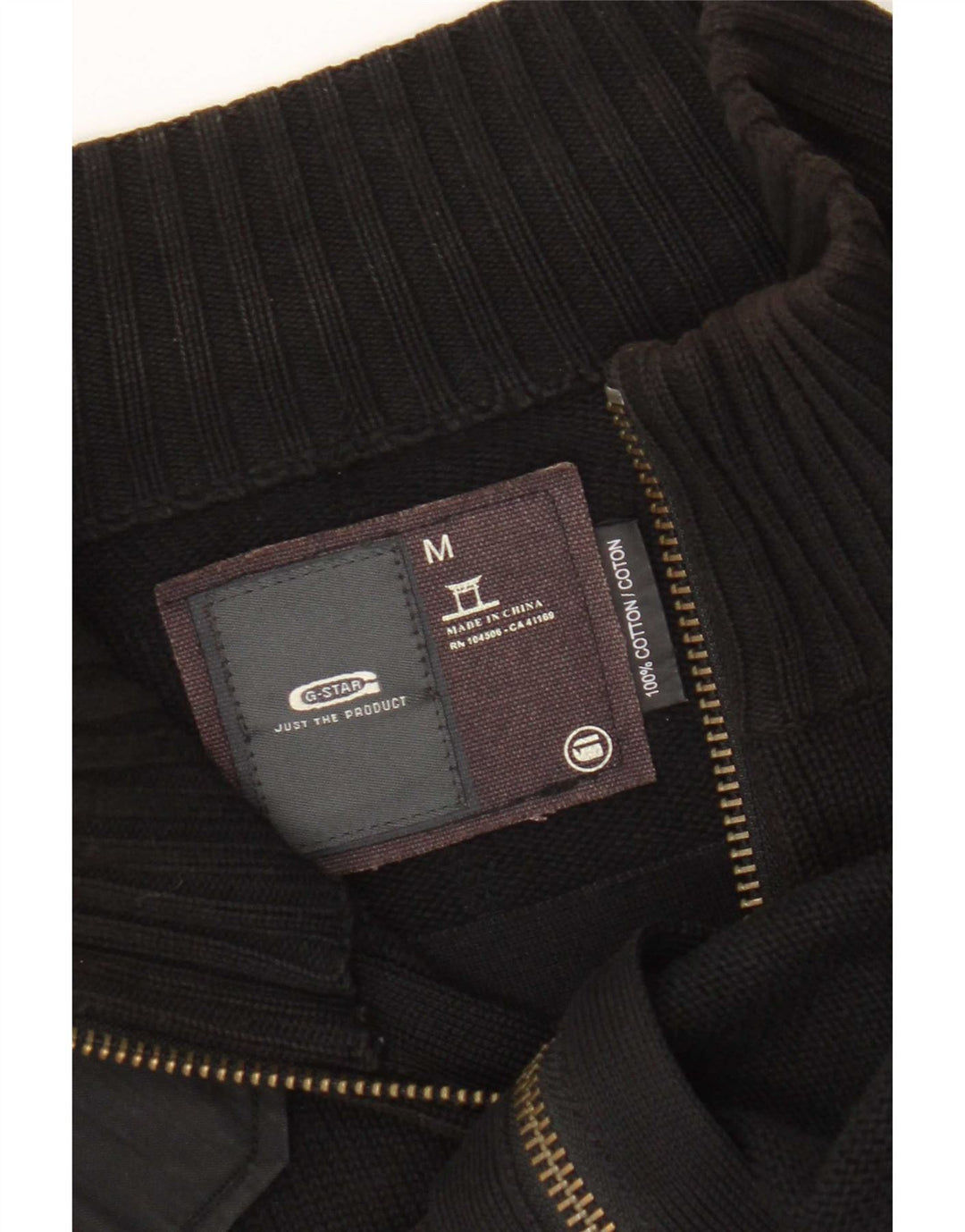 G-Star Suéter tipo cárdigan con cremallera completa para hombre Algodón negro mediano
