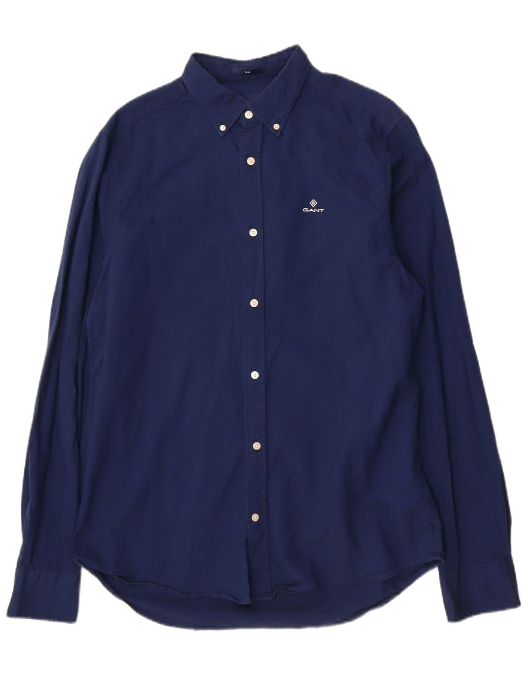 Camisa Gant Slim para hombre talla 41/42 16 1/2 grande algodón azul marino