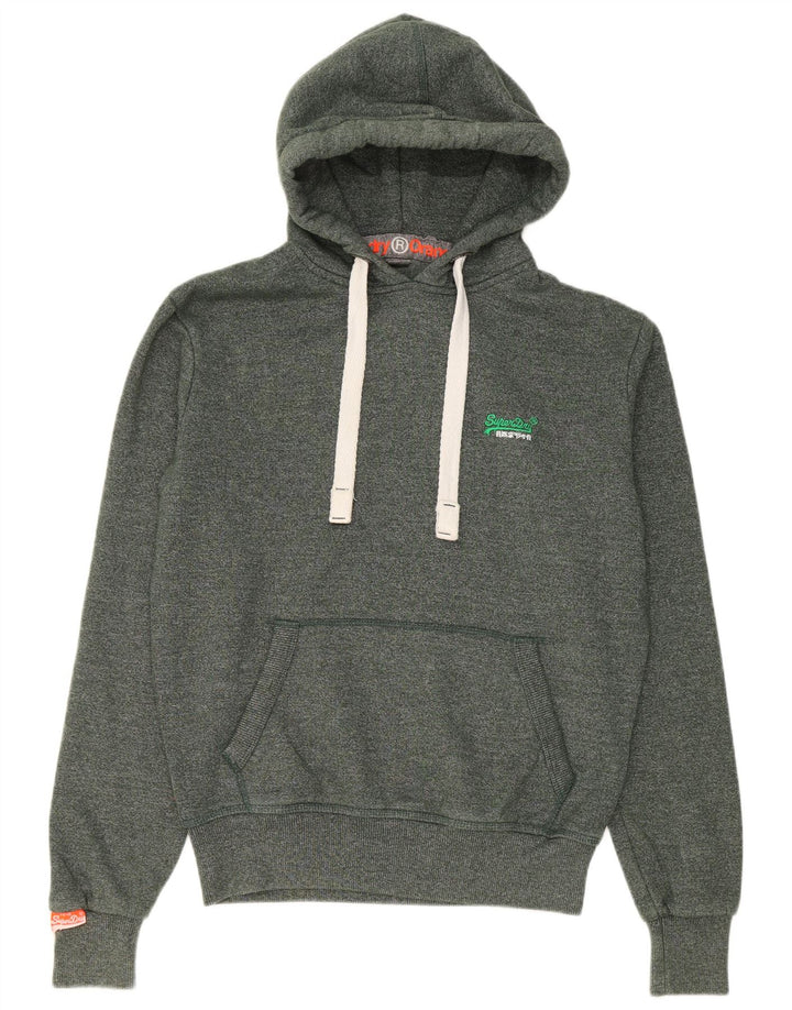 Superdry Hombre Sudadera Con Capucha Jersey De Algodón Moteado Verde Medio