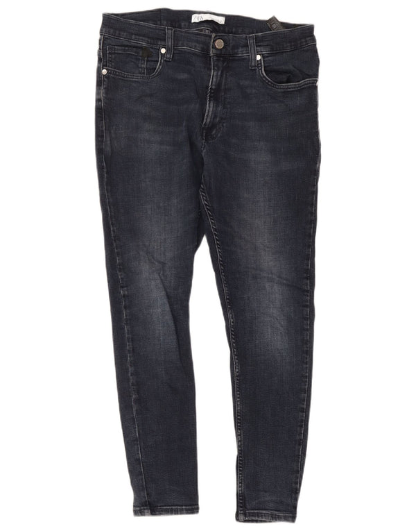 Zara Mens Skinny Jeans EU 44 Large W34 L27 Navy Blue Cotton