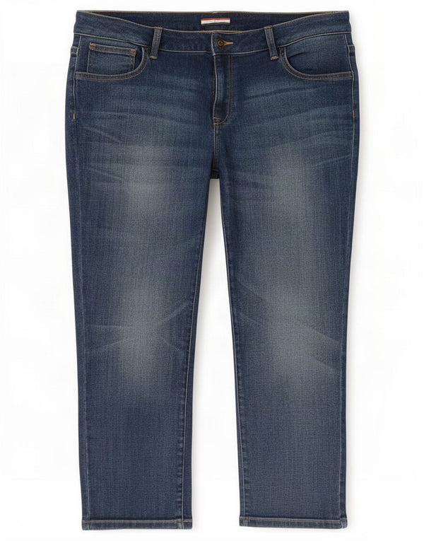 Tommy Hilfiger Jeans recortados para mujer US 12 Large W34 L25 Algodón azul