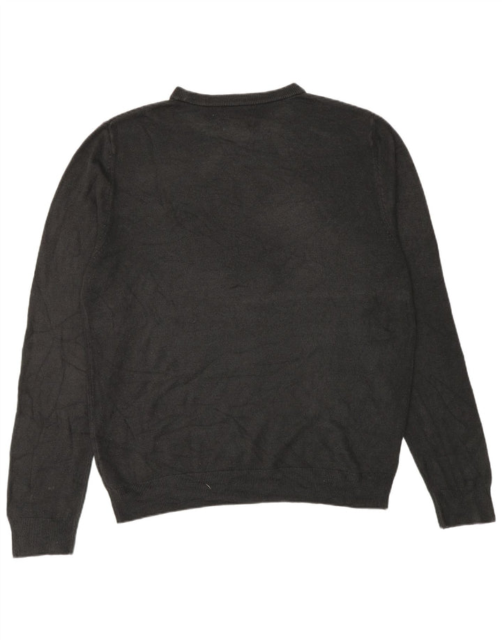 Marks & Spencer - Jersey de cuello redondo para hombre, talla grande, acrílico negro