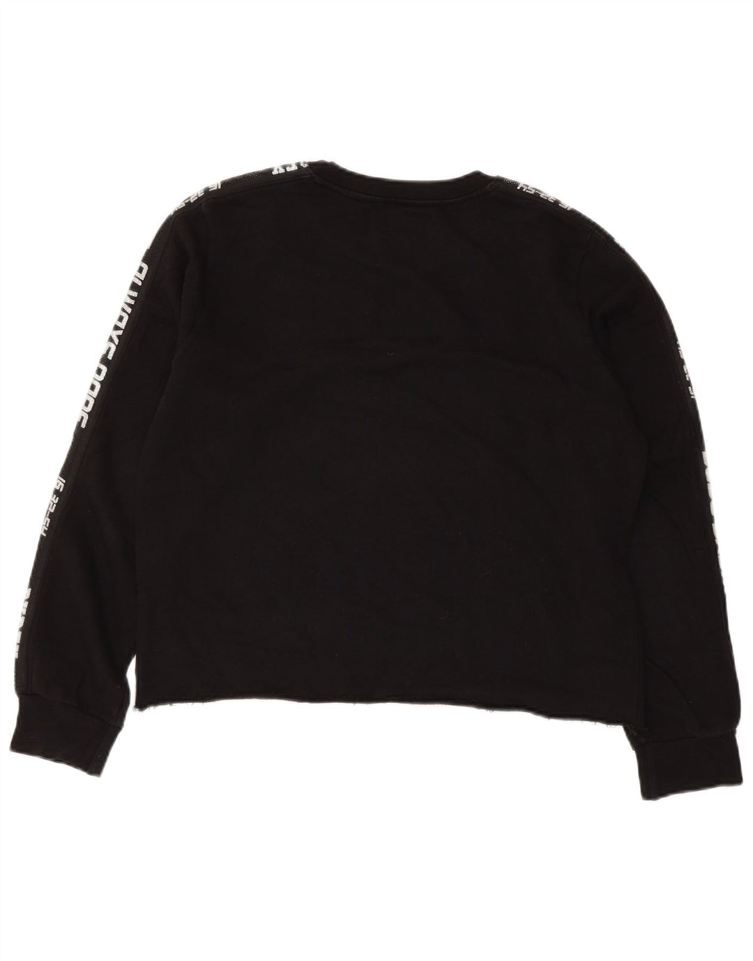 PYREX Mujer Crop Graphic Sudadera Jumper UK 40 Grande Algodón Negro