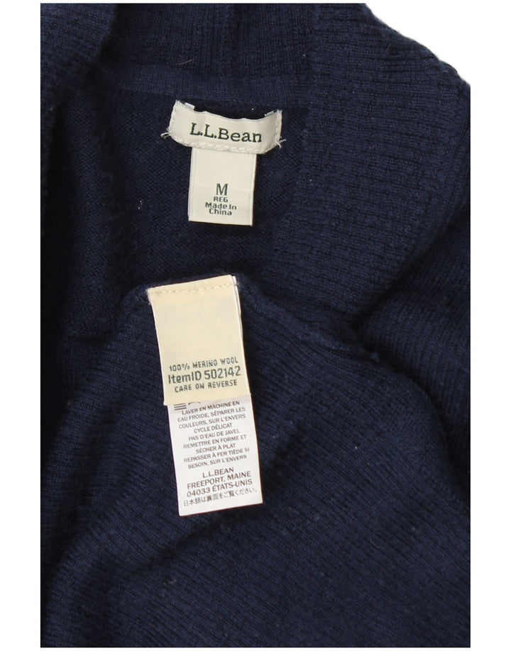 L.L.Bean Suéter tipo cárdigan abierto para mujer Reino Unido 44 Lana azul marino mediana