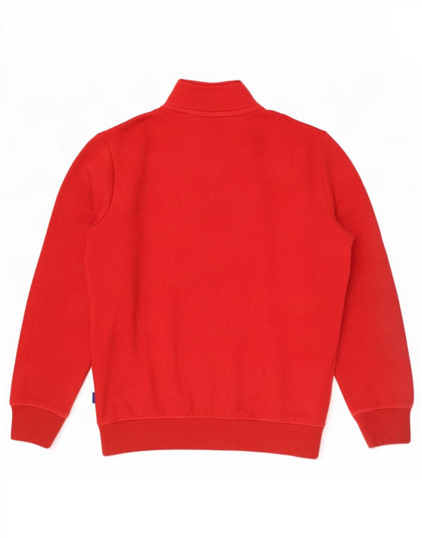 Superdry Sudadera con cuello y cremallera para hombre, jersey de algodón rojo medio