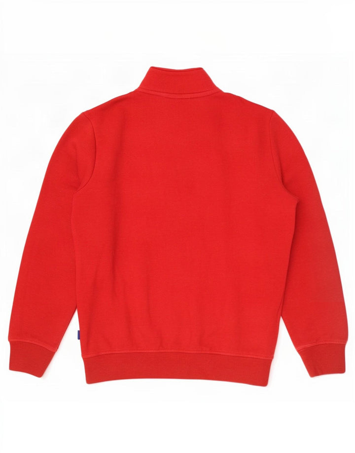 Superdry Sudadera con cuello y cremallera para hombre, jersey de algodón rojo medio