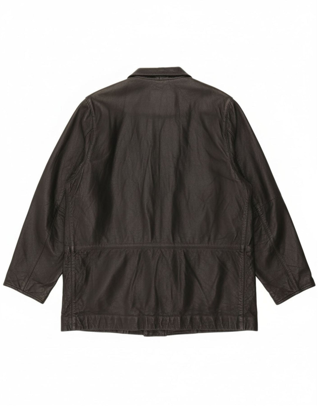 Vintage mujer suelta ajuste chaqueta de cuero EU 46 XL cuero negro