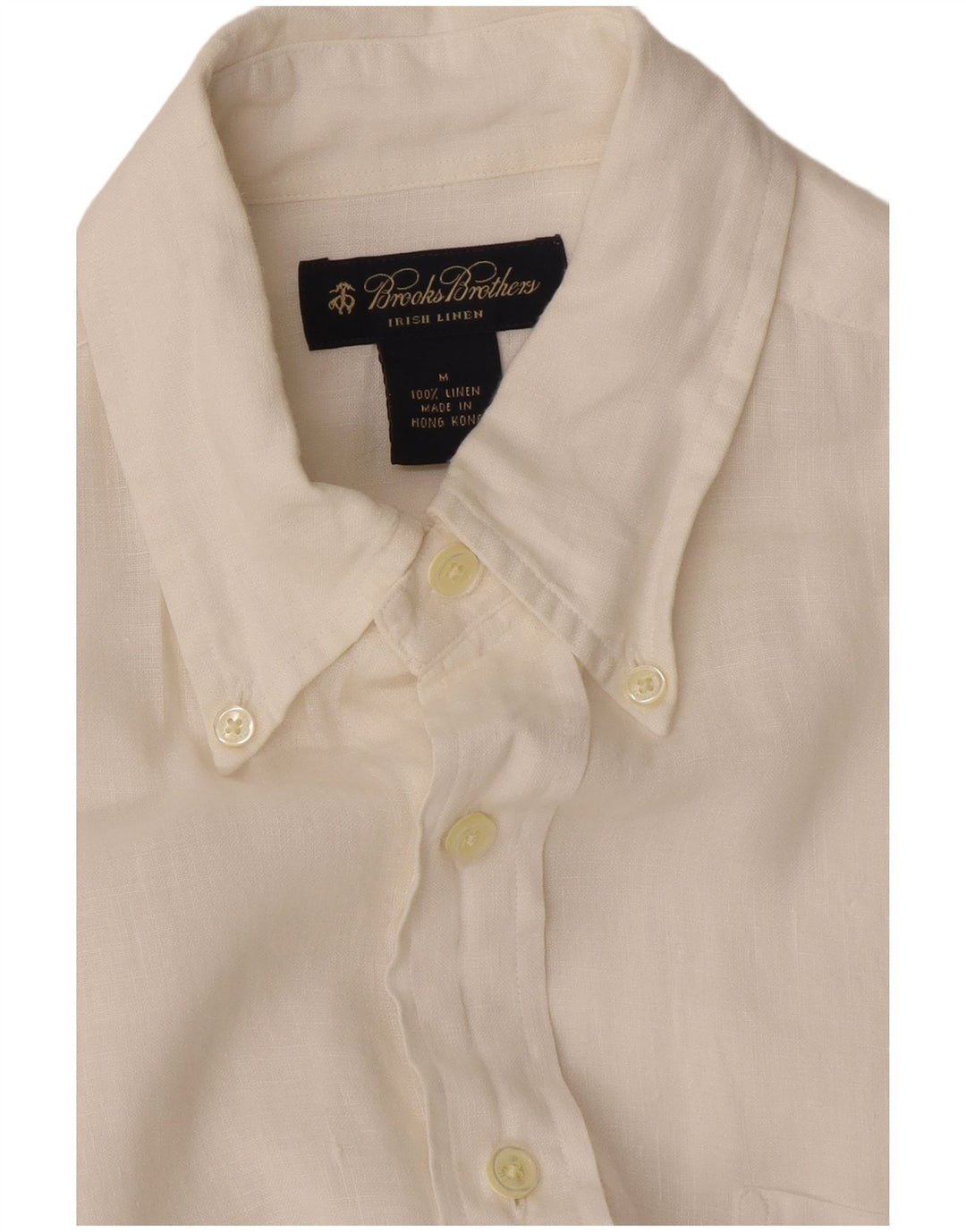 Camisa Brooks Brothers Hombre Mediana Lino Blanco
