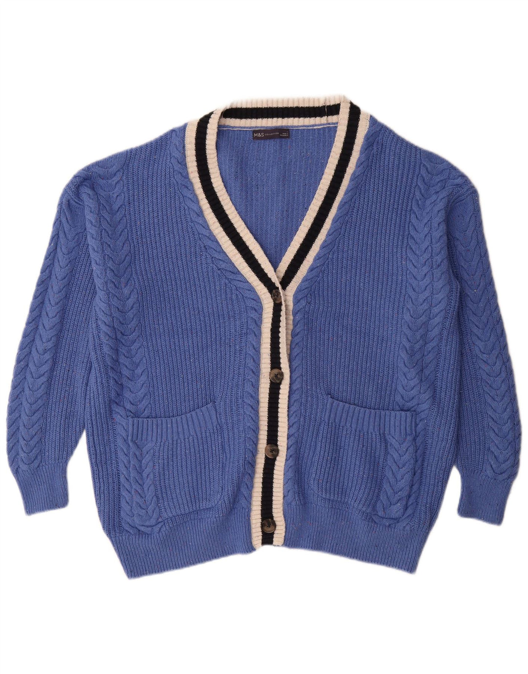 Marks & Spencer Suéter tipo cárdigan extragrande para mujer Reino Unido 46 Algodón azul grande