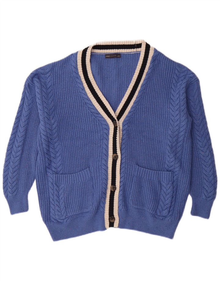 Marks & Spencer Suéter tipo cárdigan extragrande para mujer Reino Unido 46 Algodón azul grande