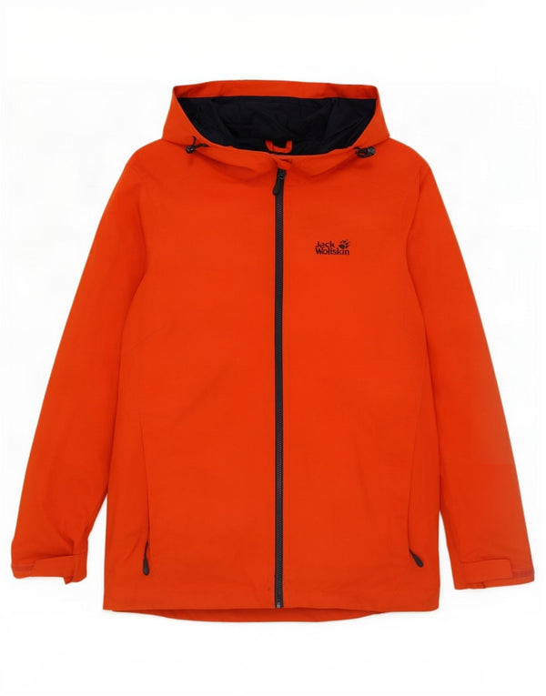 Jack Wolfskin Chaqueta impermeable con capucha para hombre UK 40/42 Large Naranja Deportes