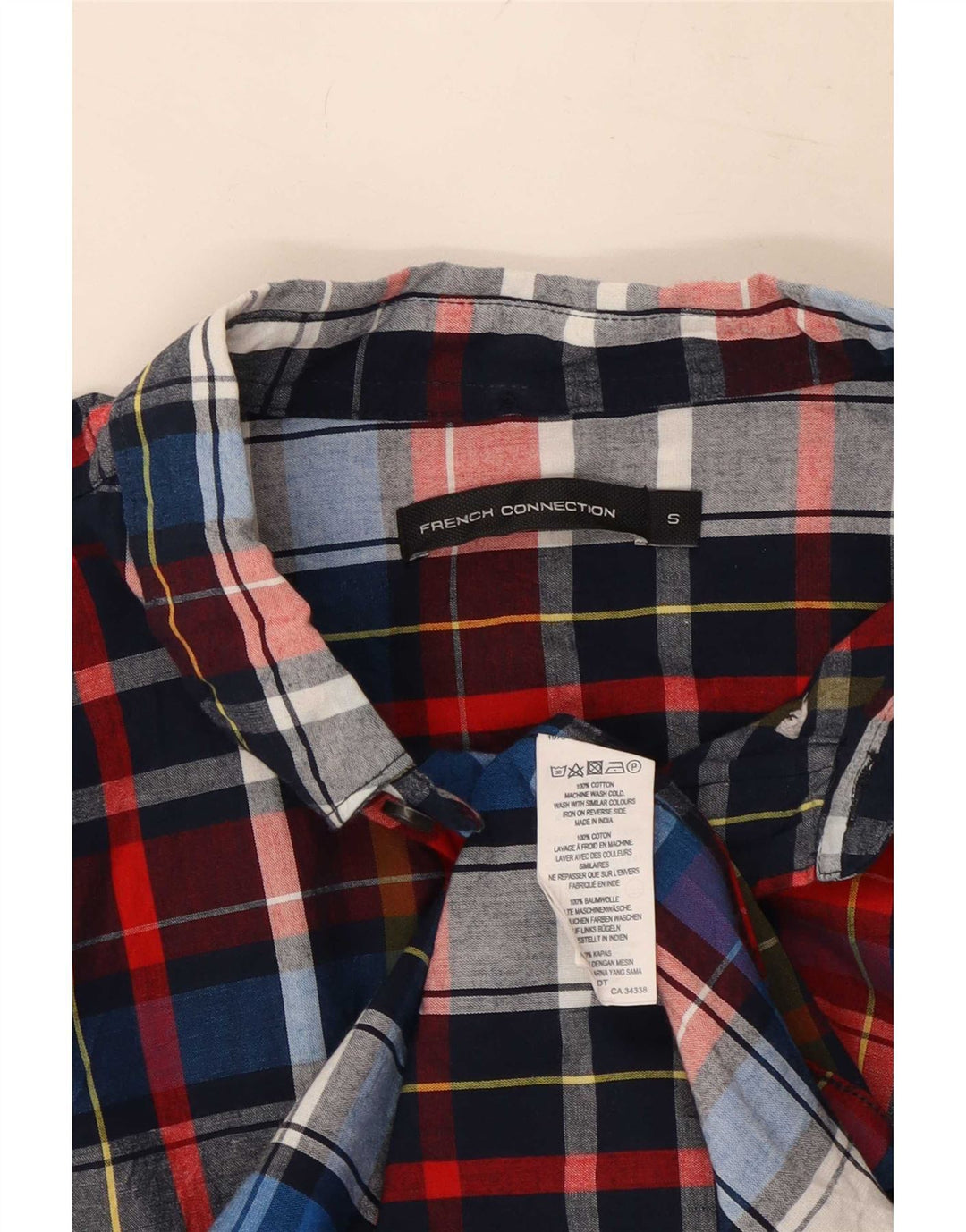 Camisa para hombre French Connection Pequeña de algodón a cuadros multicolor