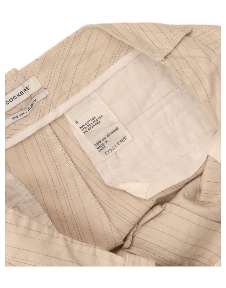 Dockers Pantalones cortos chinos de cintura baja con curvas para mujer US 4 Small W32 Algodón beige