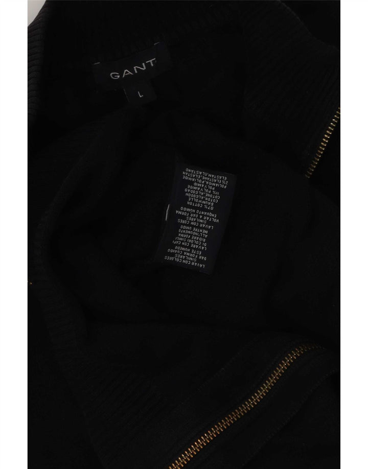 Gant - Cárdigan para hombre, talla grande, algodón negro