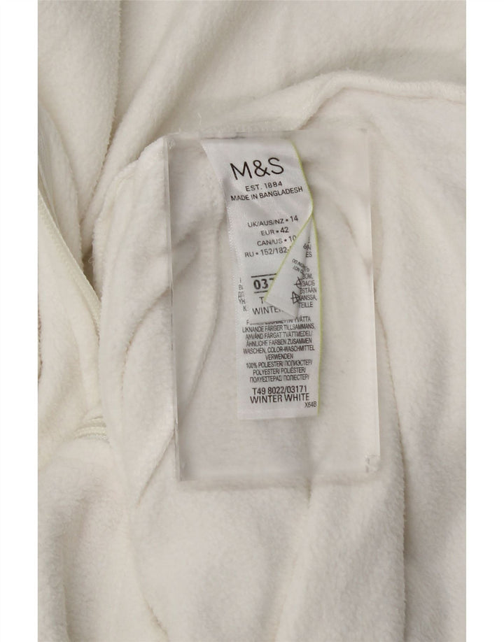 Marks & Spencer Chaqueta polar para mujer UK 44 Grande Poliéster blanco
