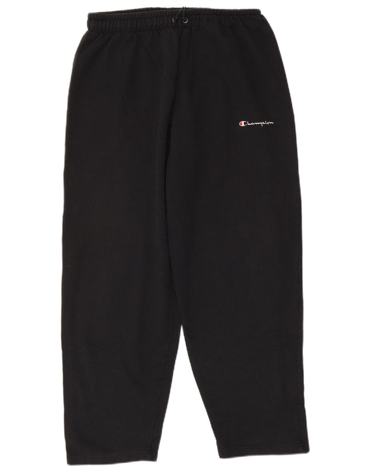 CHAMPION Pantalones de chándal para hombre, talla grande, algodón negro