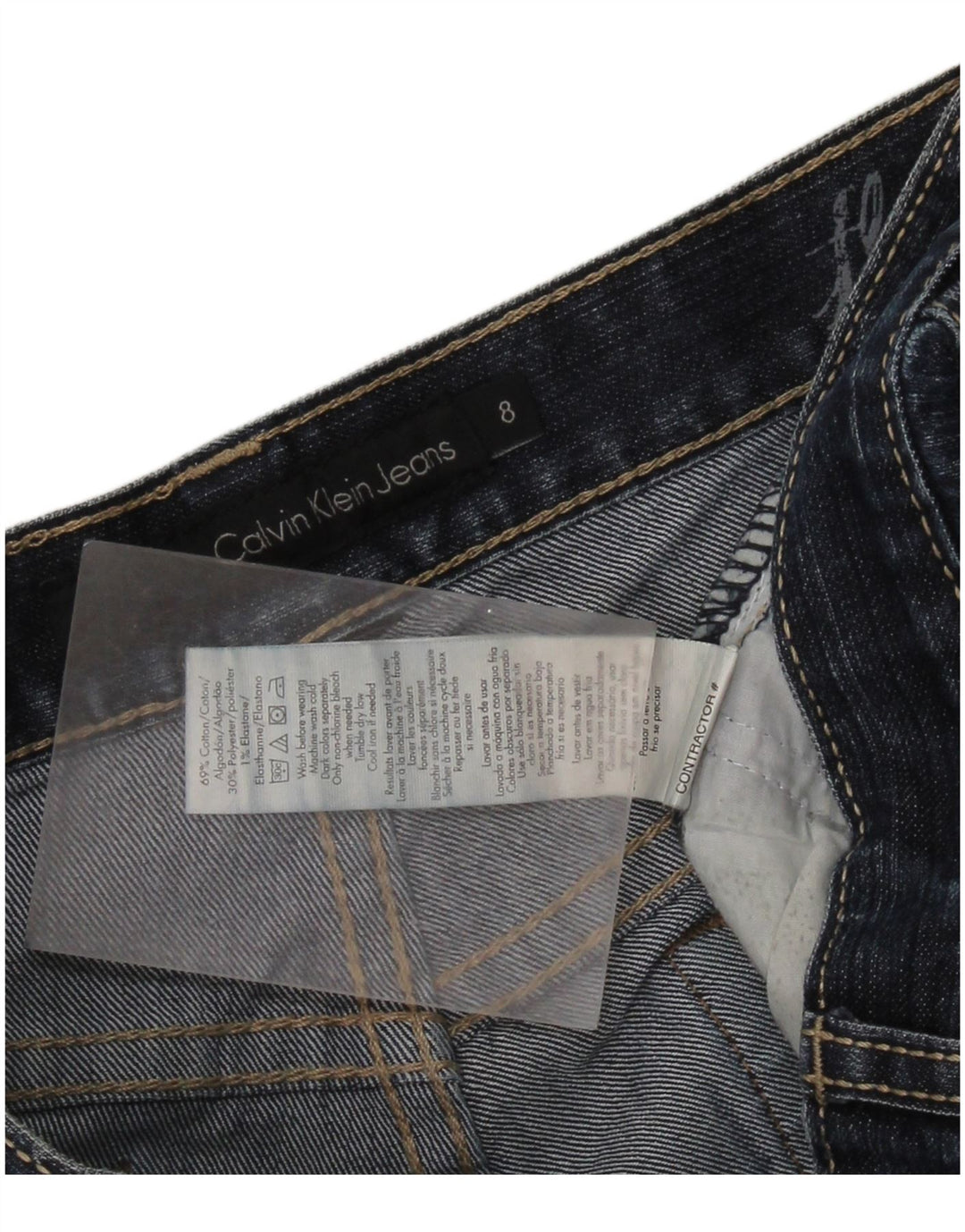 CALVIN KLEIN Jeans acampanados para mujer US 8 Medium W32 L31 Azul marino Algodón