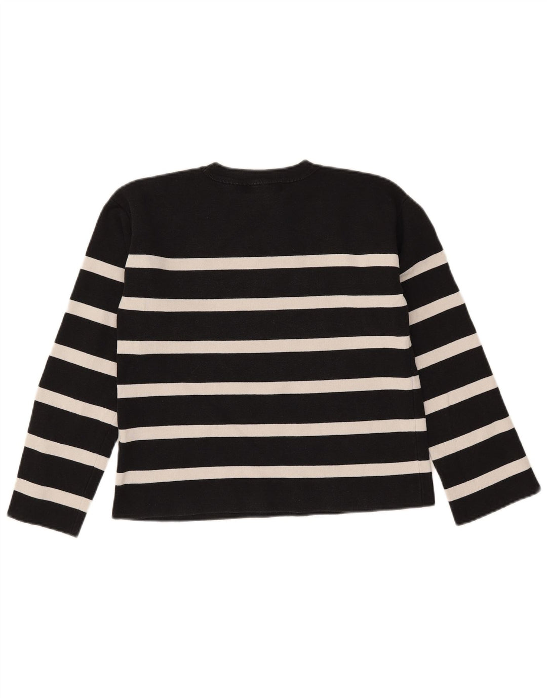 Marks & Spencer - Jersey de cuello redondo para mujer, talla 40, talla mediana, color negro a rayas