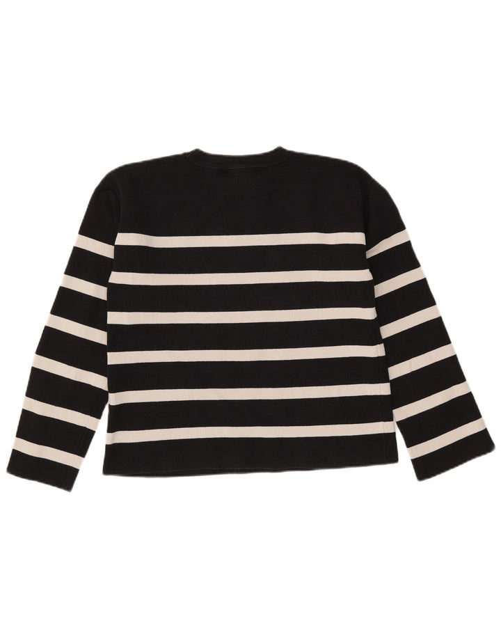 Marks & Spencer - Jersey de cuello redondo para mujer, talla 40, talla mediana, color negro a rayas