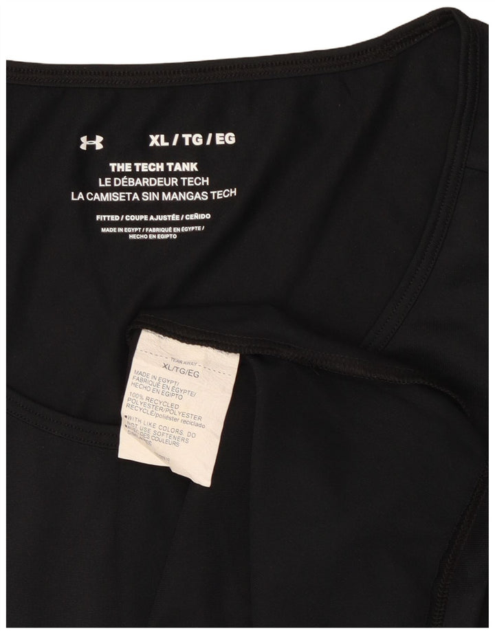 Under Armour Camiseta sin mangas para hombre XL Poliéster negro