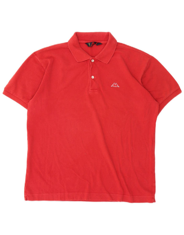 Kappa Polo Hombre Grande Rojo Algodón