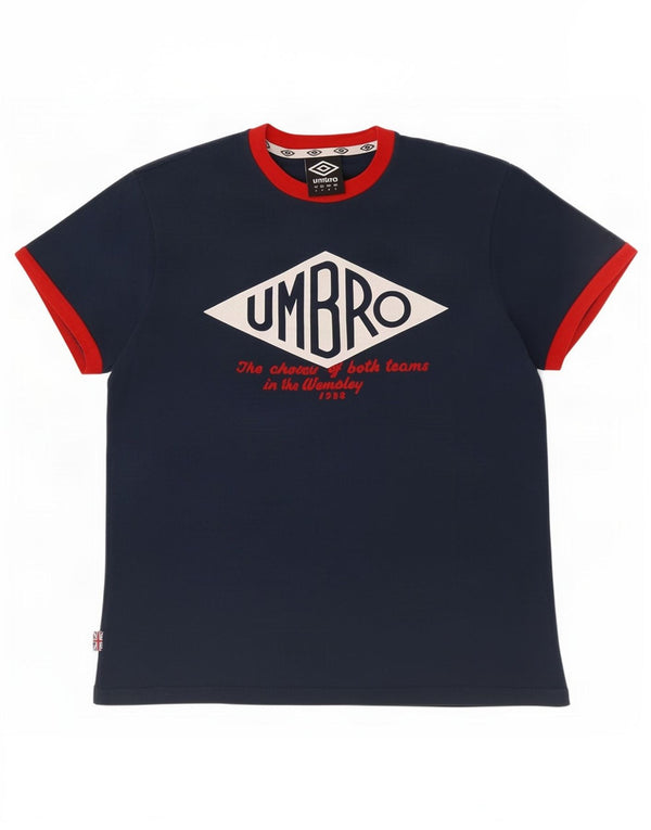 Umbro Camiseta gráfica para hombre Top Small Azul marino Algodón