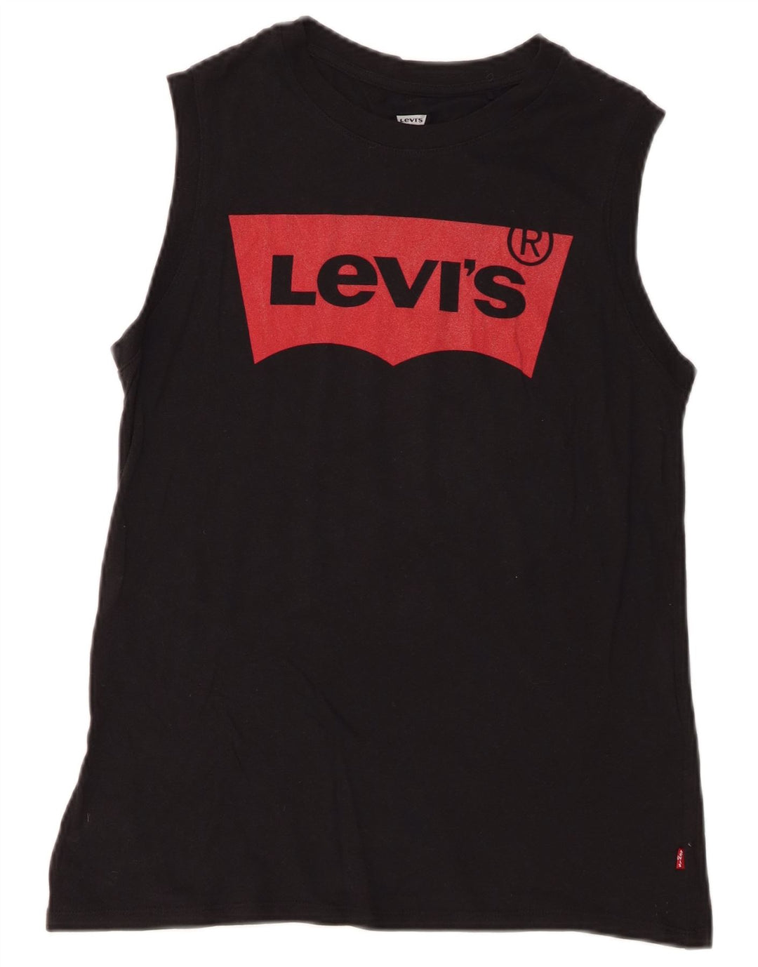 Levi's Top sin mangas gráfico para mujer UK 10 Small Algodón negro