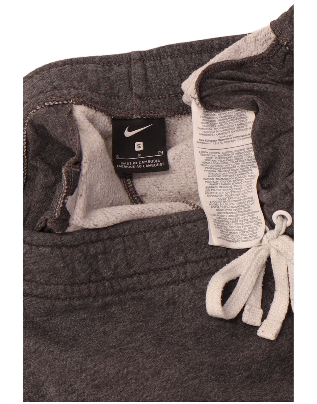 NIKE Hombre Pantalones de Chándal Joggers Small Gris Algodón