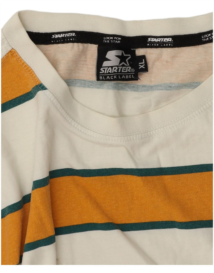 Starter Camiseta Hombre Top XL Algodón Rayas Blancas