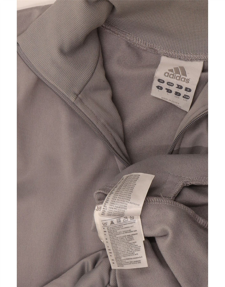 Adidas Hombre Chándal Top Chaqueta Grande Gris Poliéster